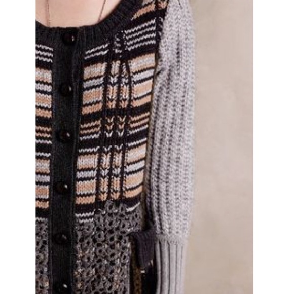 Byron Lars Gray and Black Patterned Cardigan - Picture 3 of 9